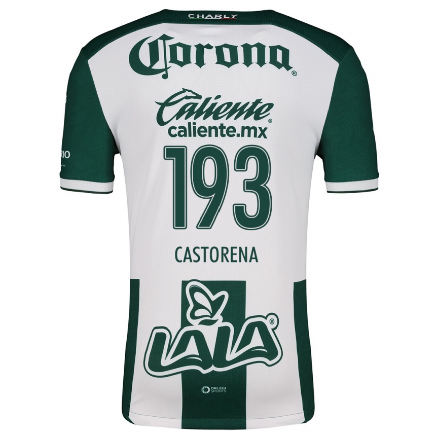 Kids Football Damián Castorena #193 Green White Home Jersey 2024/25 T-Shirt Za