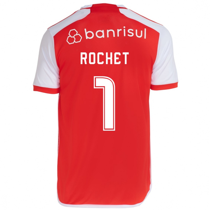 Kids Football Sergio Rochet #1 Red White Home Jersey 2024/25 T-Shirt Za