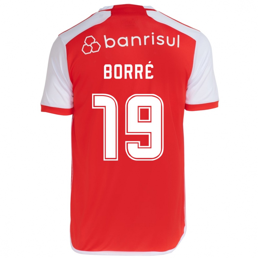 Kids Football Rafael Borré #19 Red White Home Jersey 2024/25 T-Shirt Za