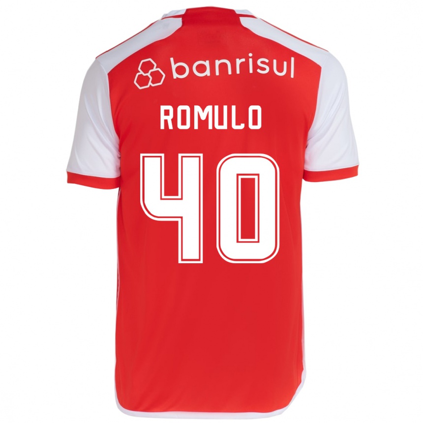 Kids Football Rômulo #40 Red White Home Jersey 2024/25 T-Shirt Za