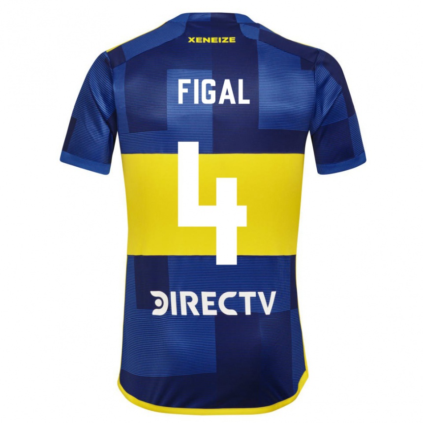 Kids Football Nicolas Figal #4 Blue Yellow Home Jersey 2024/25 T-Shirt Za