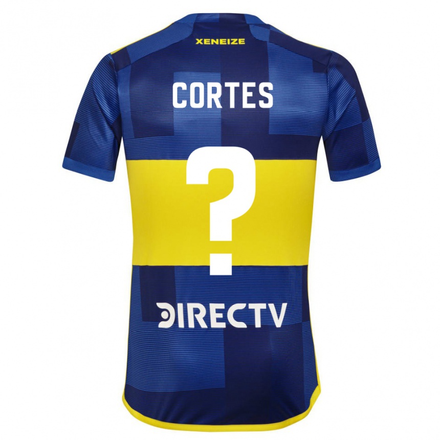 Kids Football Brandon Cortes #0 Blue Yellow Home Jersey 2024/25 T-Shirt Za