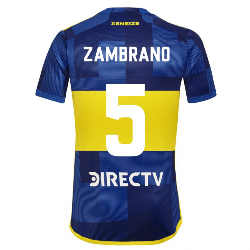 Kids Football Carlos Zambrano #5 Blue Yellow Home Jersey 2024/25 T-Shirt Za