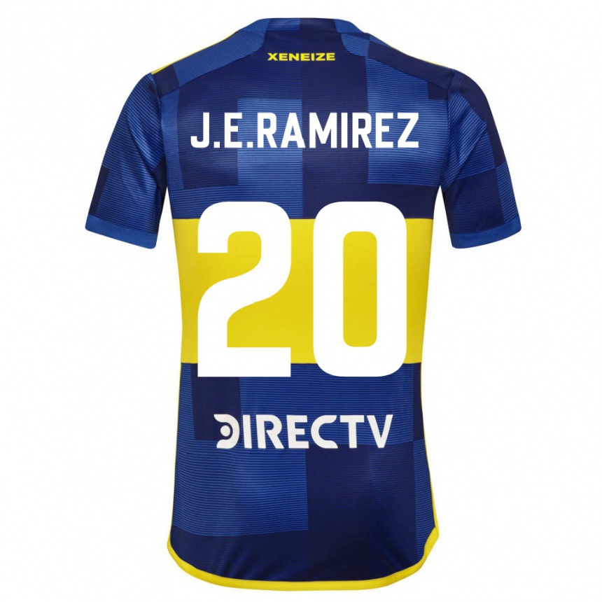 Kids Football Juan Edgardo Ramirez #20 Blue Yellow Home Jersey 2024/25 T-Shirt Za