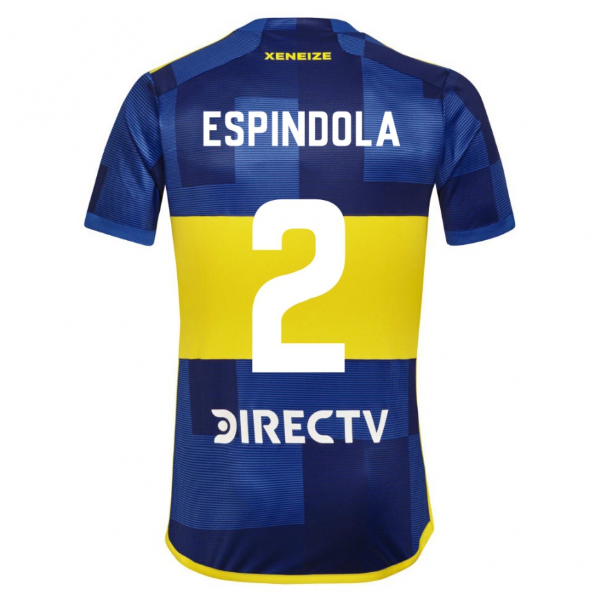 Kids Football Noelia Espindola #2 Blue Yellow Home Jersey 2024/25 T-Shirt Za