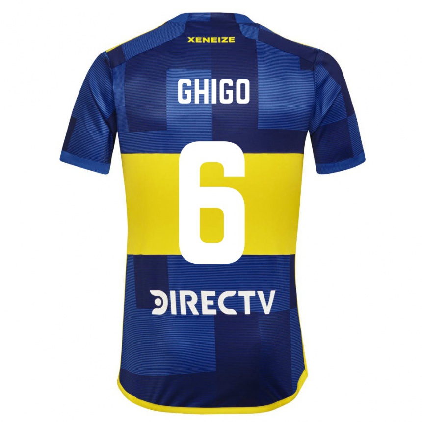 Kids Football Cecilia Ghigo #6 Blue Yellow Home Jersey 2024/25 T-Shirt Za