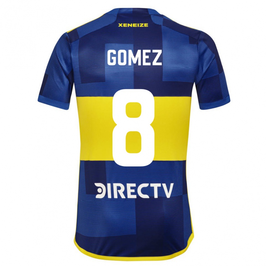 Kids Football Camila Gomez Ares #8 Blue Yellow Home Jersey 2024/25 T-Shirt Za