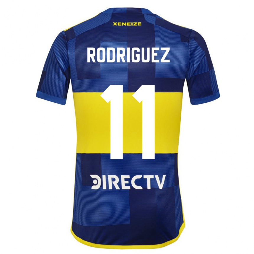 Kids Football Yamila Rodriguez #11 Blue Yellow Home Jersey 2024/25 T-Shirt Za