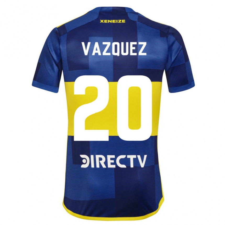 Kids Football Constanza Vazquez #20 Blue Yellow Home Jersey 2024/25 T-Shirt Za