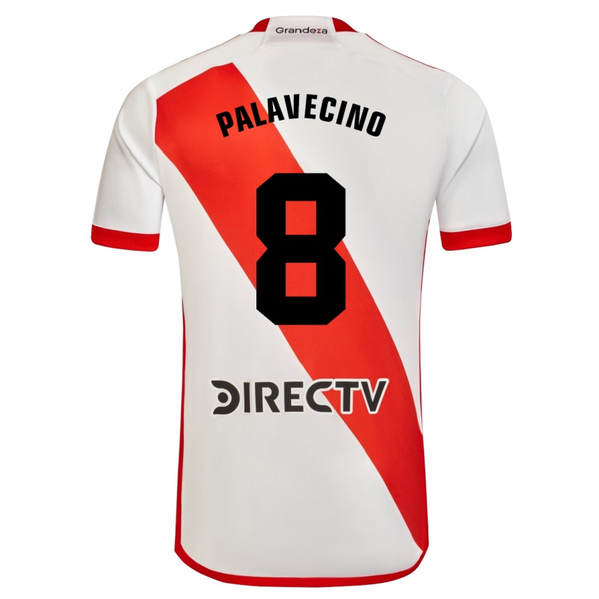 Kids Football Agustín Palavecino #8 White Red Home Jersey 2024/25 T-Shirt Za