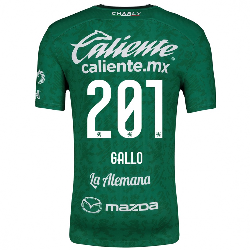 Kids Football Andrés Gallo #201 Green White Home Jersey 2024/25 T-Shirt Za