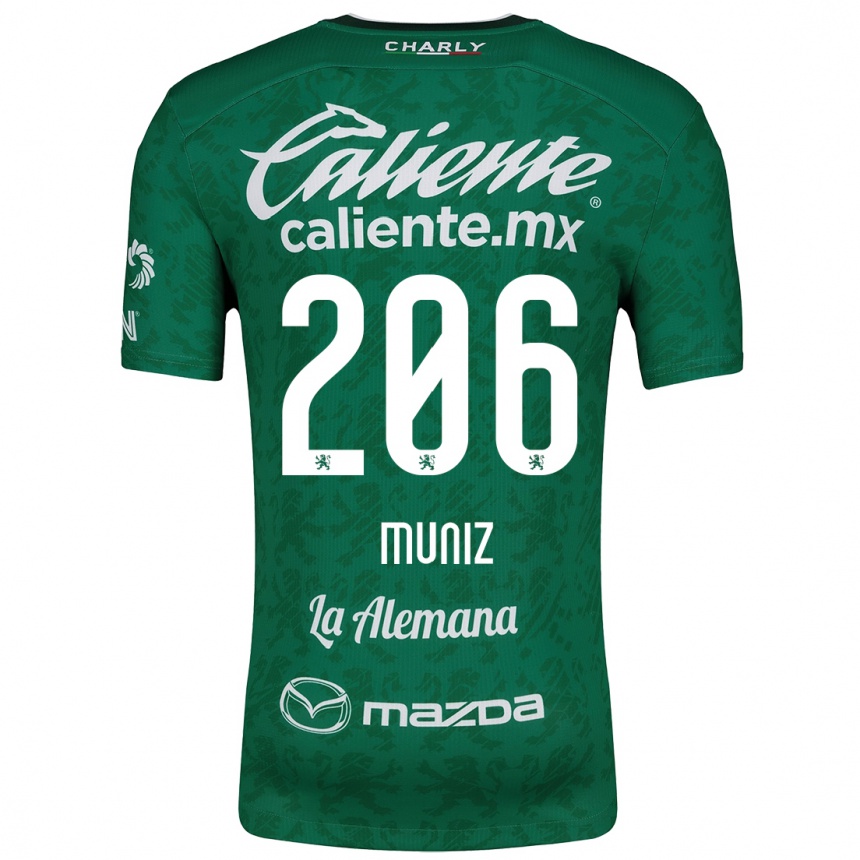 Kids Football Isaác Muñíz #206 Green White Home Jersey 2024/25 T-Shirt Za