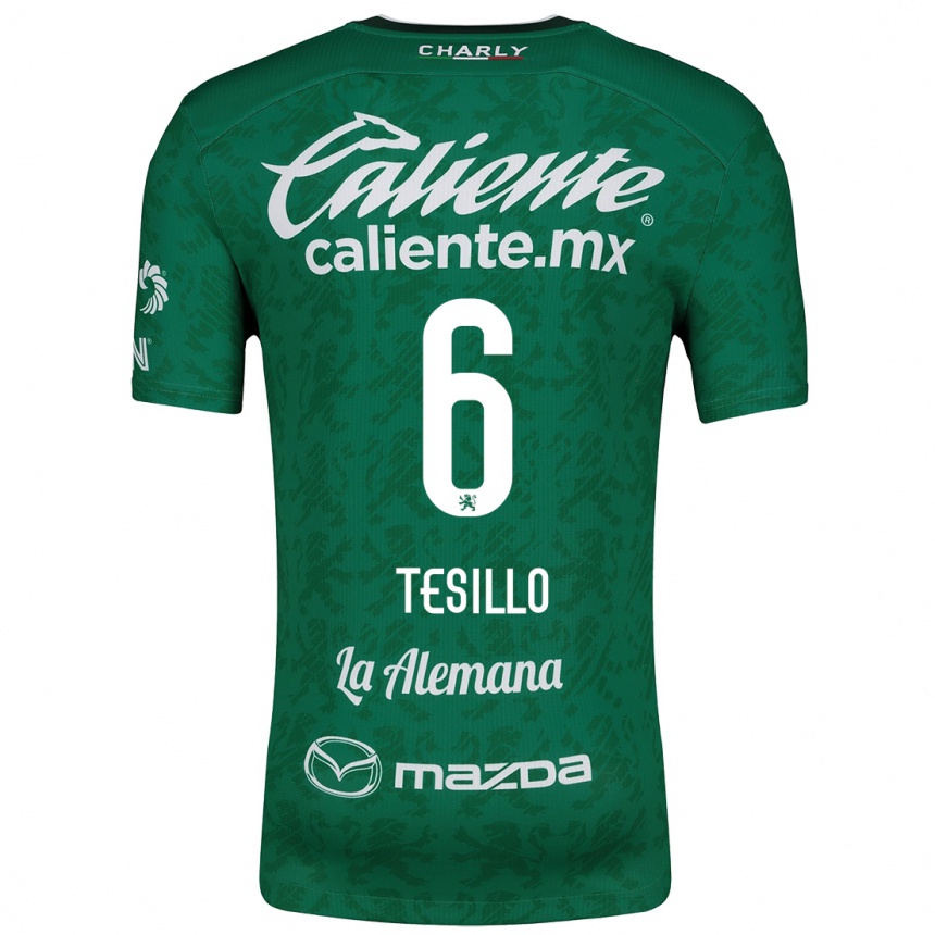 Kids Football William Tesillo #6 Green White Home Jersey 2024/25 T-Shirt Za