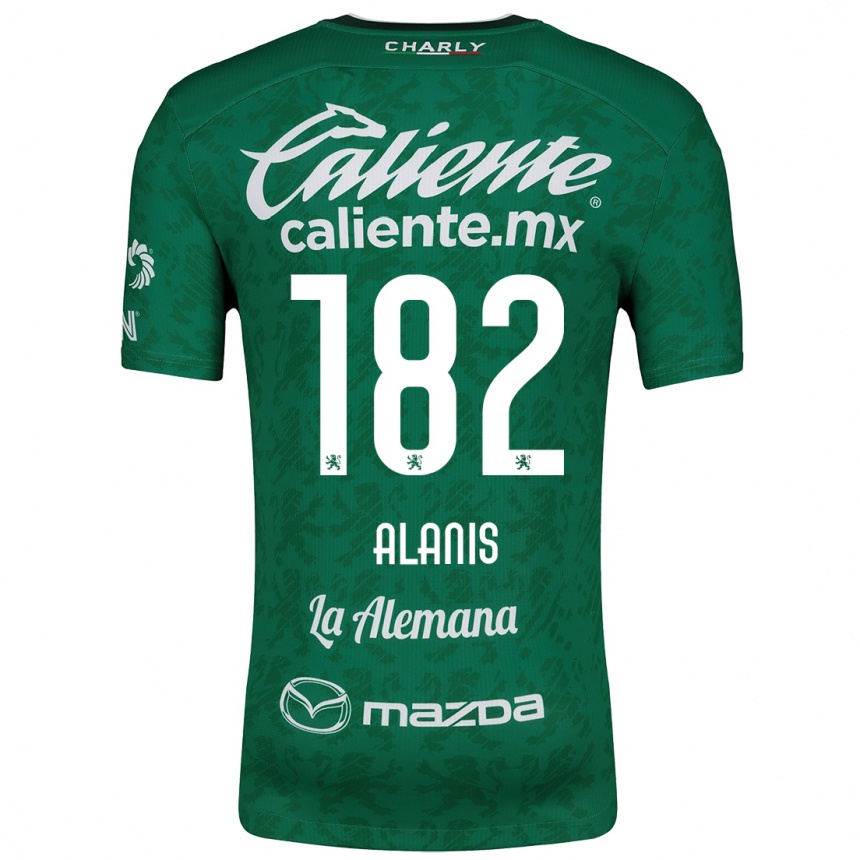 Kids Football Alejandro Alanís #182 Green White Home Jersey 2024/25 T-Shirt Za