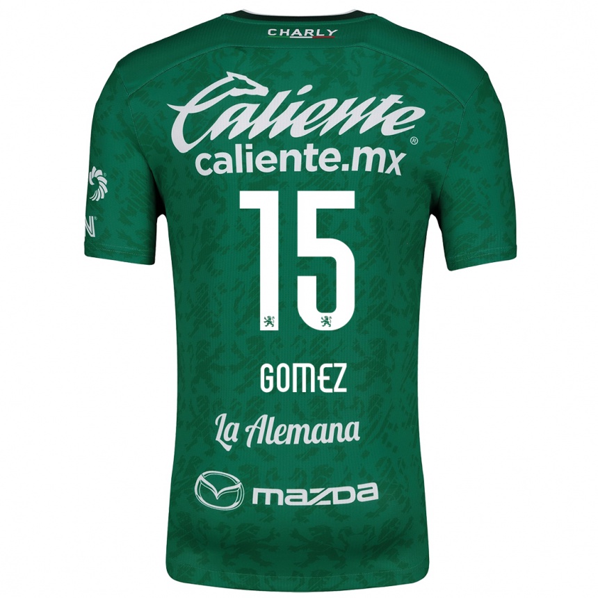 Kids Football Paulina Gómez #15 Green White Home Jersey 2024/25 T-Shirt Za