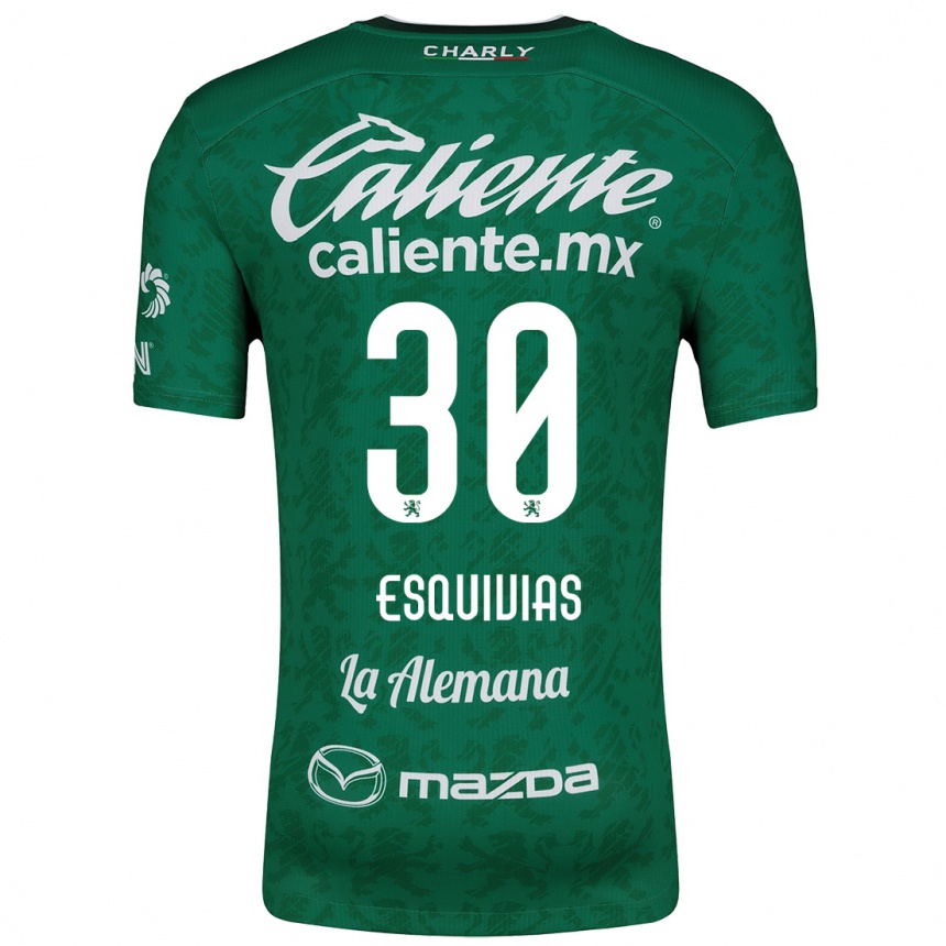 Kids Football Isabela Esquivias #30 Green White Home Jersey 2024/25 T-Shirt Za