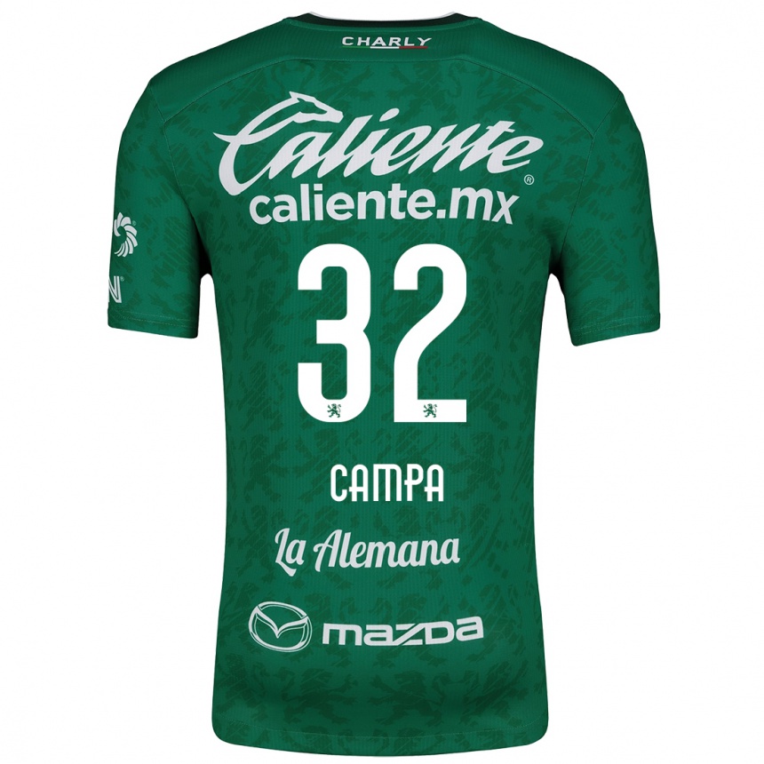 Kids Football Ana Campa #32 Green White Home Jersey 2024/25 T-Shirt Za