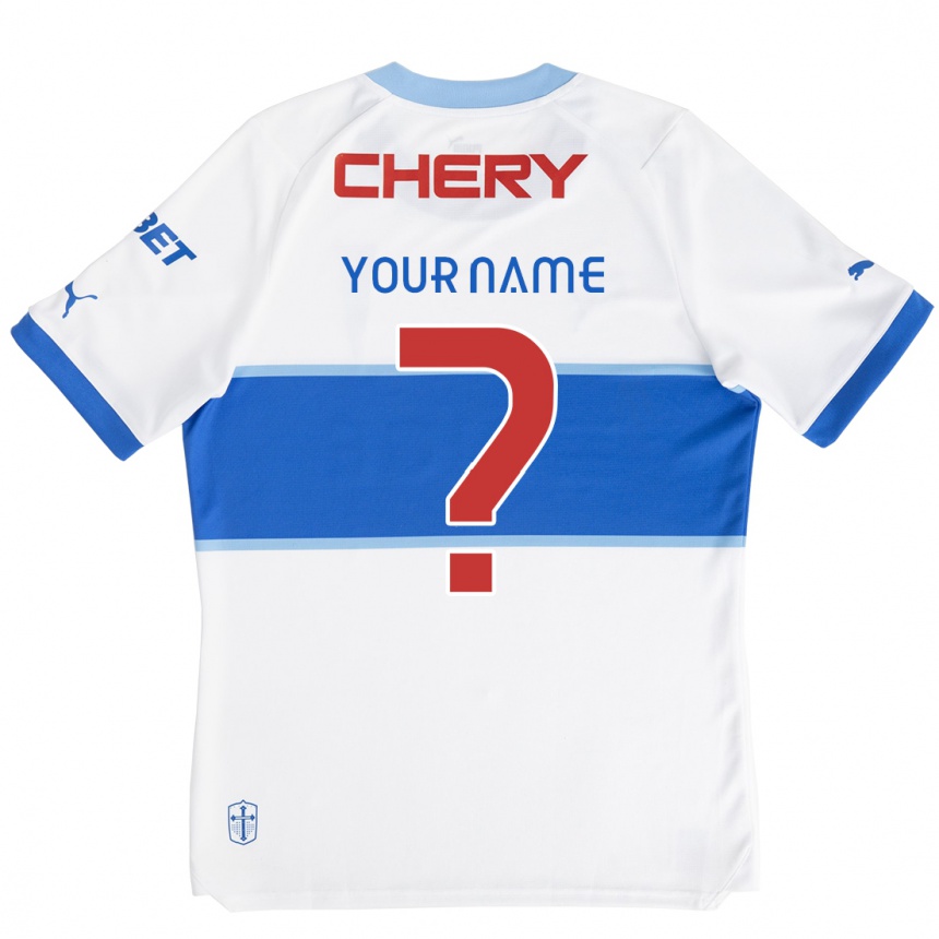 Kids Football Your Name #0 White Blue Home Jersey 2024/25 T-Shirt Za