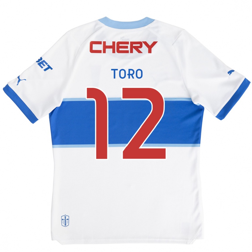 Kids Football Ian Toro #12 White Blue Home Jersey 2024/25 T-Shirt Za