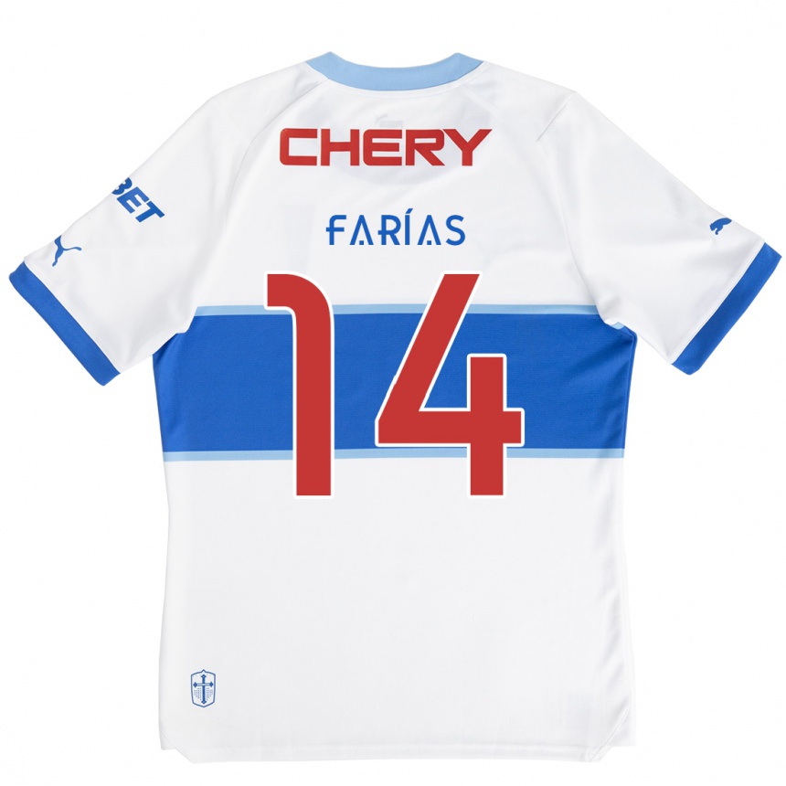 Kids Football Agustín Farías #14 White Blue Home Jersey 2024/25 T-Shirt Za