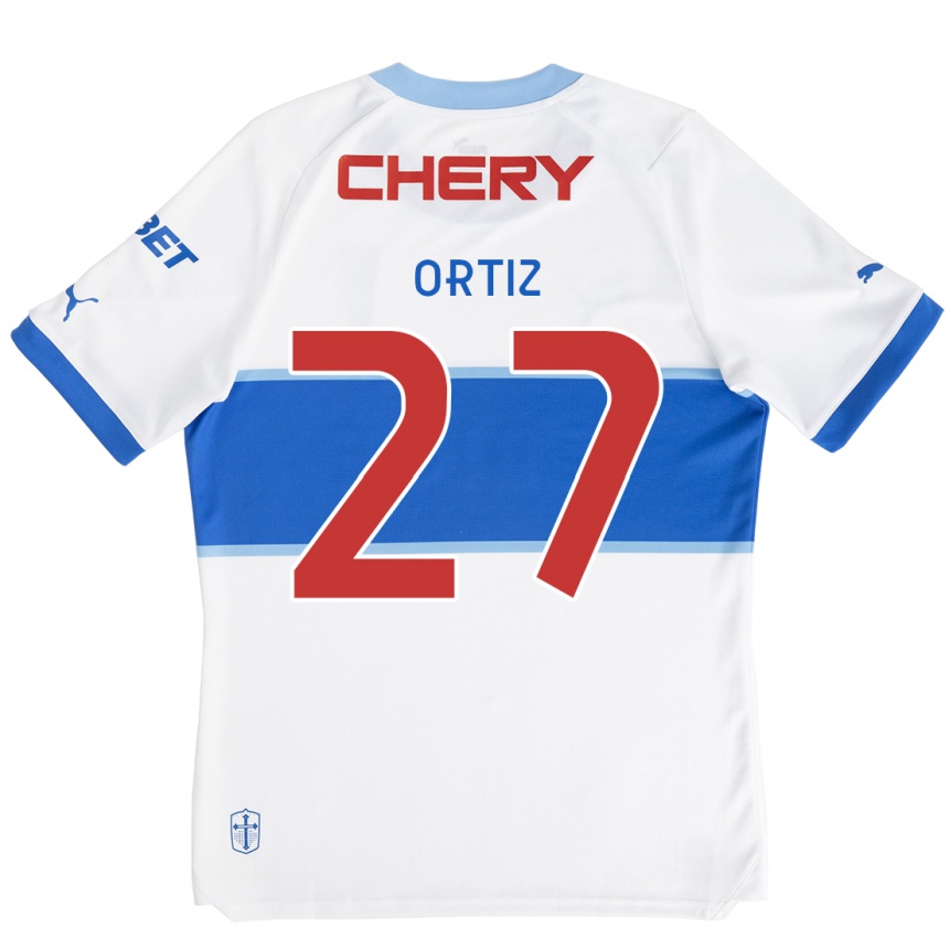 Kids Football Jorge Ortiz #27 White Blue Home Jersey 2024/25 T-Shirt Za