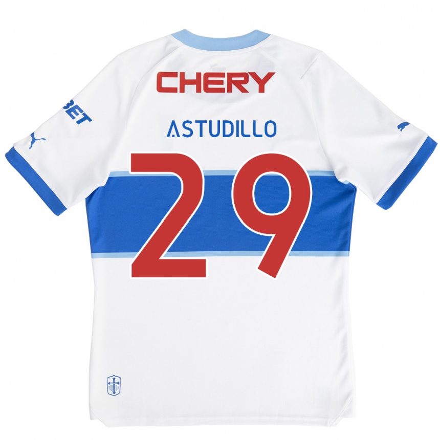 Kids Football Aaron Astudillo #29 White Blue Home Jersey 2024/25 T-Shirt Za