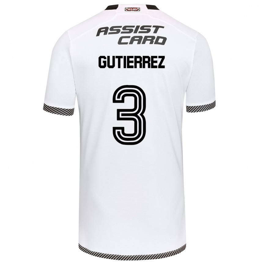 Kids Football Daniel Gutiérrez #3 White Black Home Jersey 2024/25 T-Shirt Za