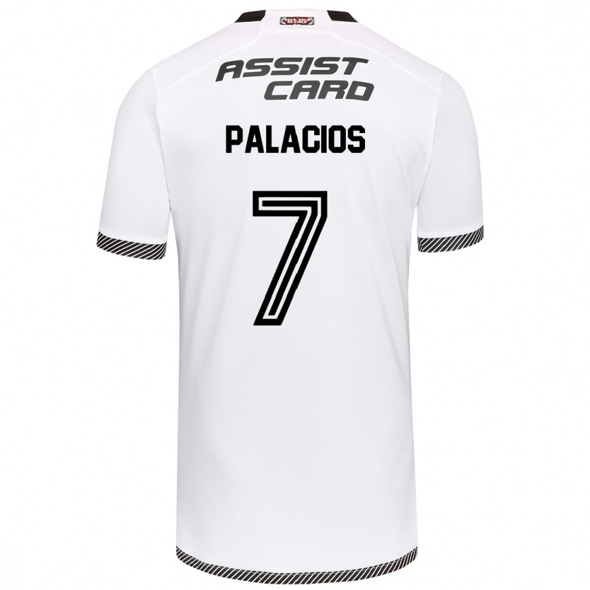 Kids Football Carlos Palacios #7 White Black Home Jersey 2024/25 T-Shirt Za