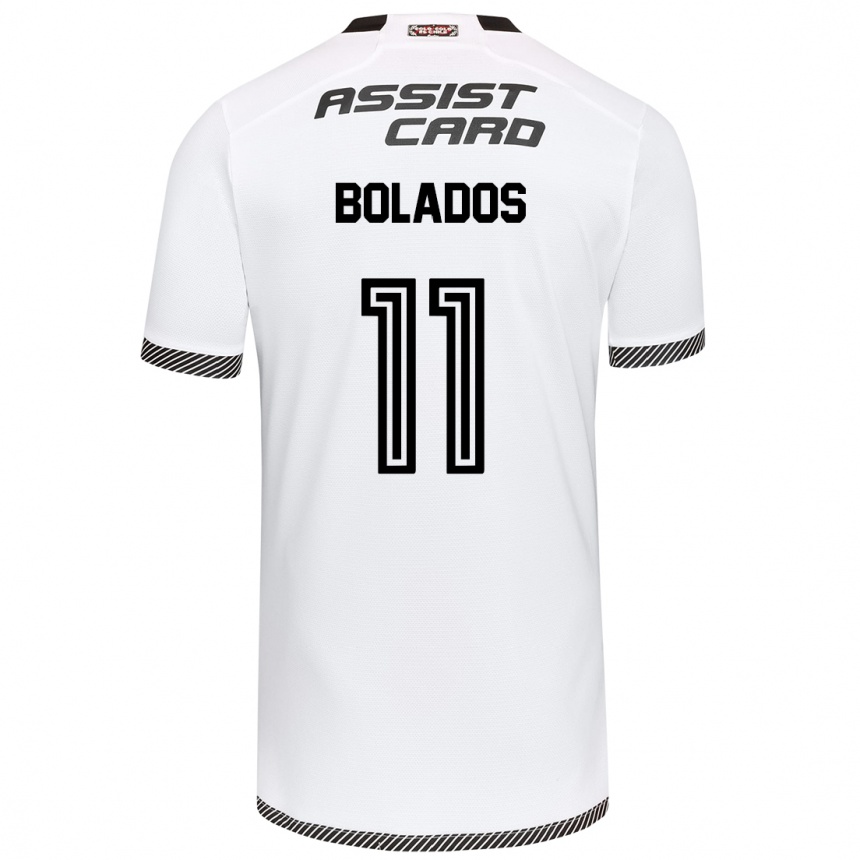 Kids Football Marcos Bolados #11 White Black Home Jersey 2024/25 T-Shirt Za