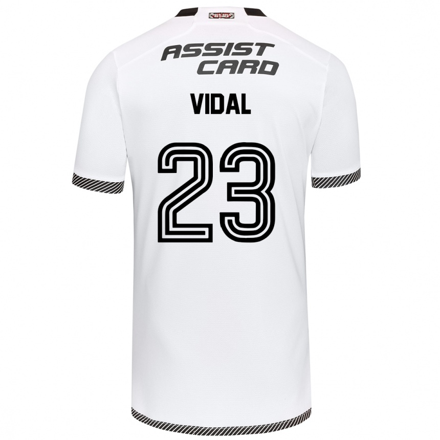 Kids Football Arturo Vidal #23 White Black Home Jersey 2024/25 T-Shirt Za