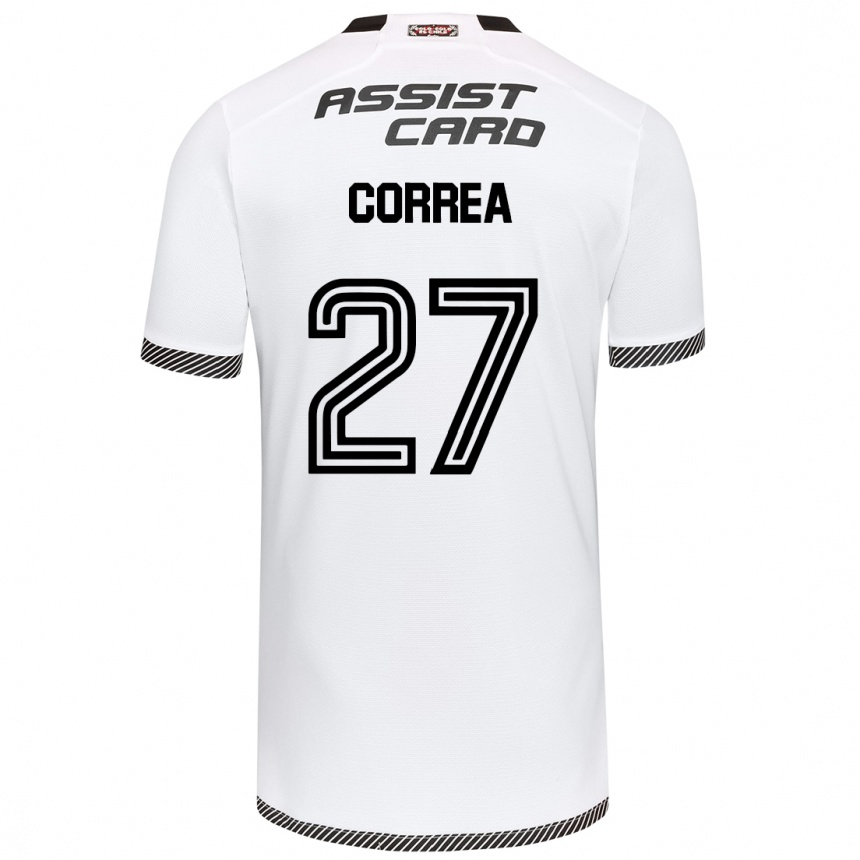 Kids Football Javier Correa #27 White Black Home Jersey 2024/25 T-Shirt Za