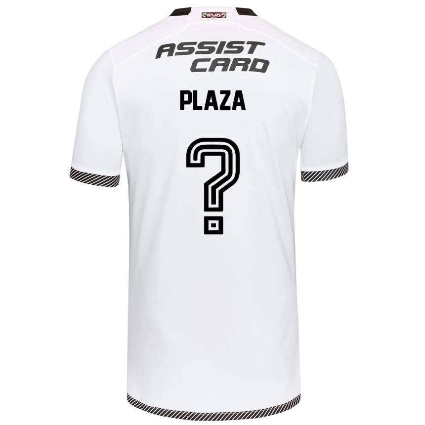 Kids Football Diego Plaza #0 White Black Home Jersey 2024/25 T-Shirt Za