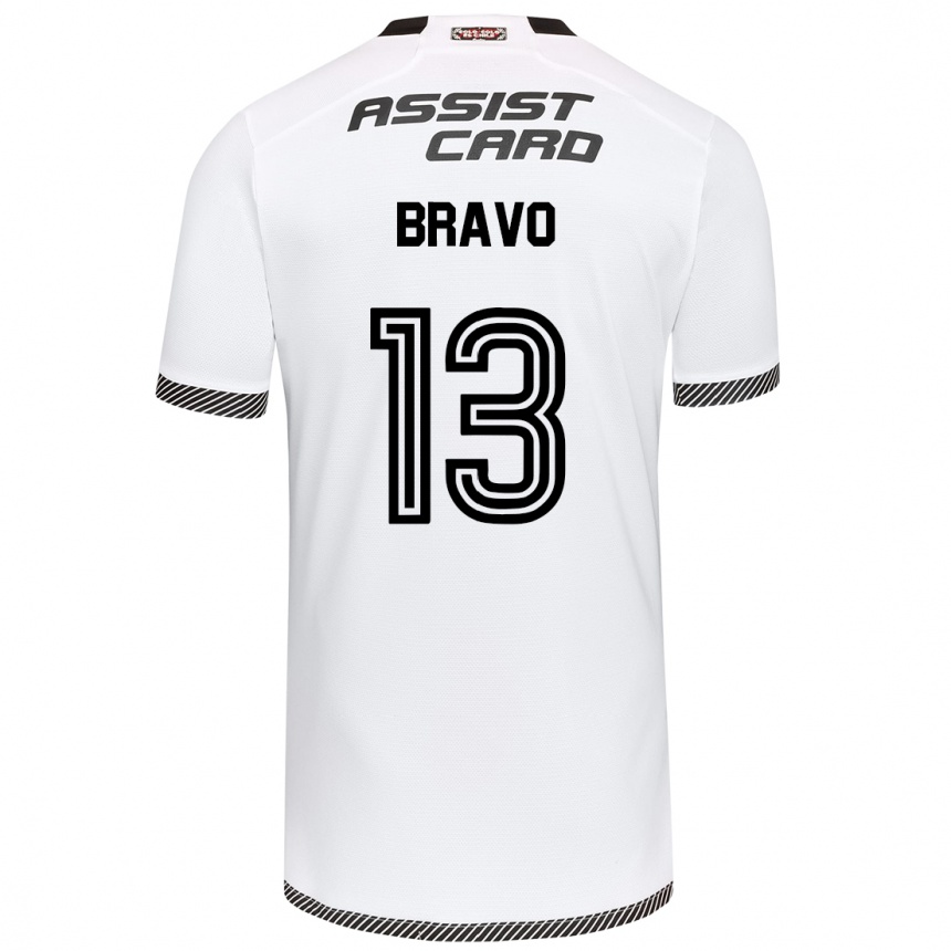 Kids Football Santiago Bravo #13 White Black Home Jersey 2024/25 T-Shirt Za