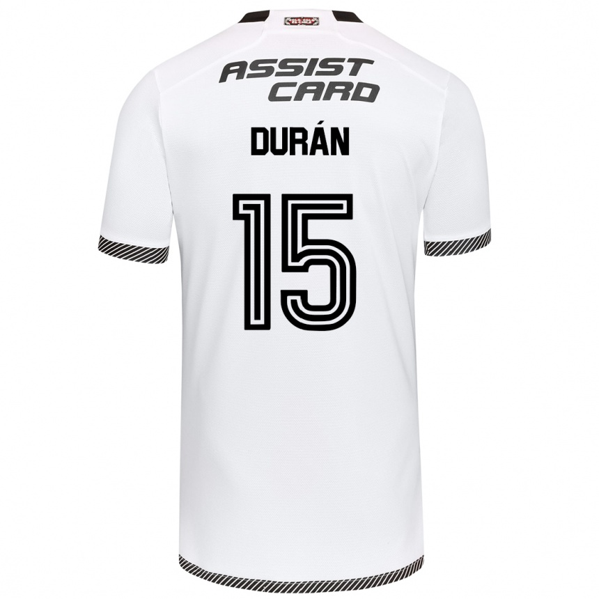 Kids Football José Durán #15 White Black Home Jersey 2024/25 T-Shirt Za