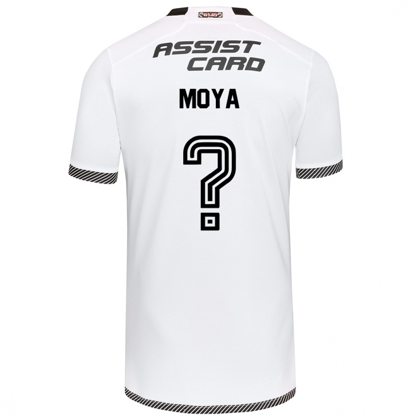 Kids Football Matías Moya #0 White Black Home Jersey 2024/25 T-Shirt Za