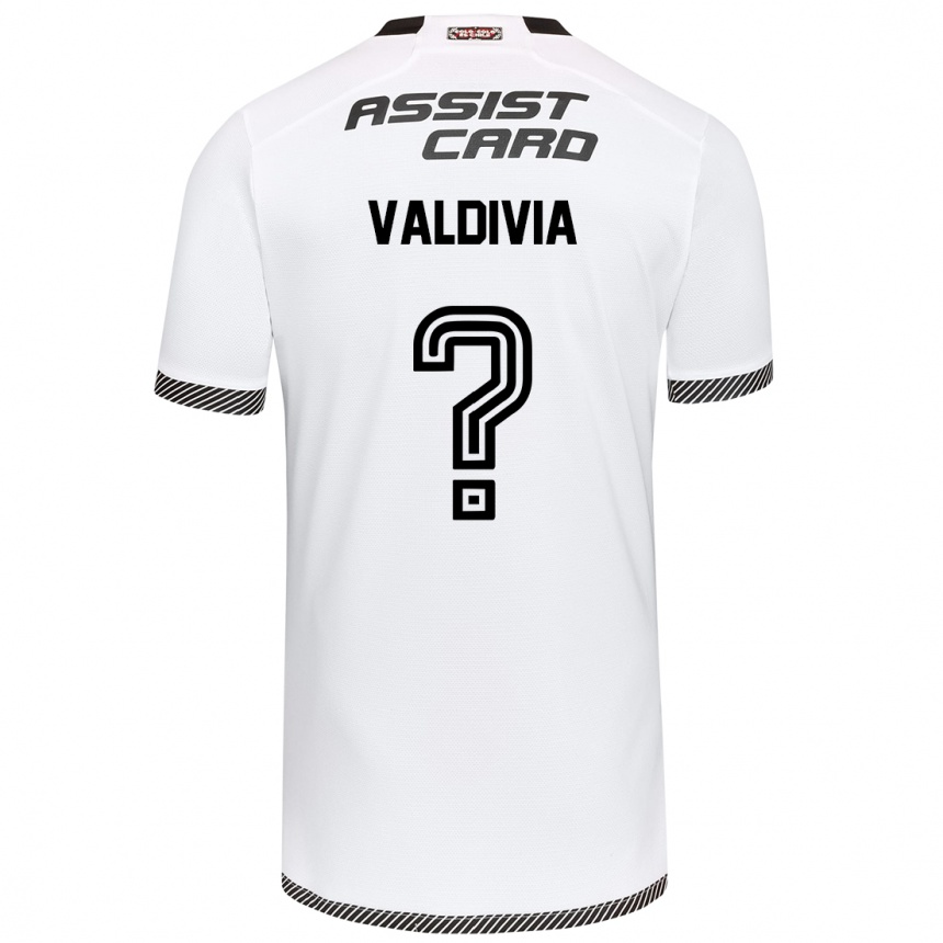 Kids Football Felipe Valdivia #0 White Black Home Jersey 2024/25 T-Shirt Za