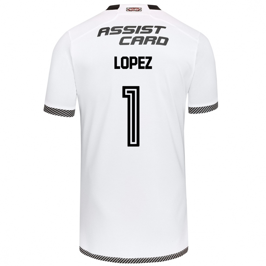 Kids Football Yessenia López #1 White Black Home Jersey 2024/25 T-Shirt Za