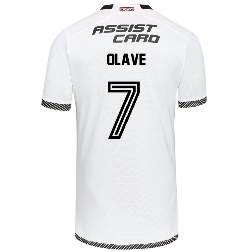 Kids Football Isidora Olave #7 White Black Home Jersey 2024/25 T-Shirt Za