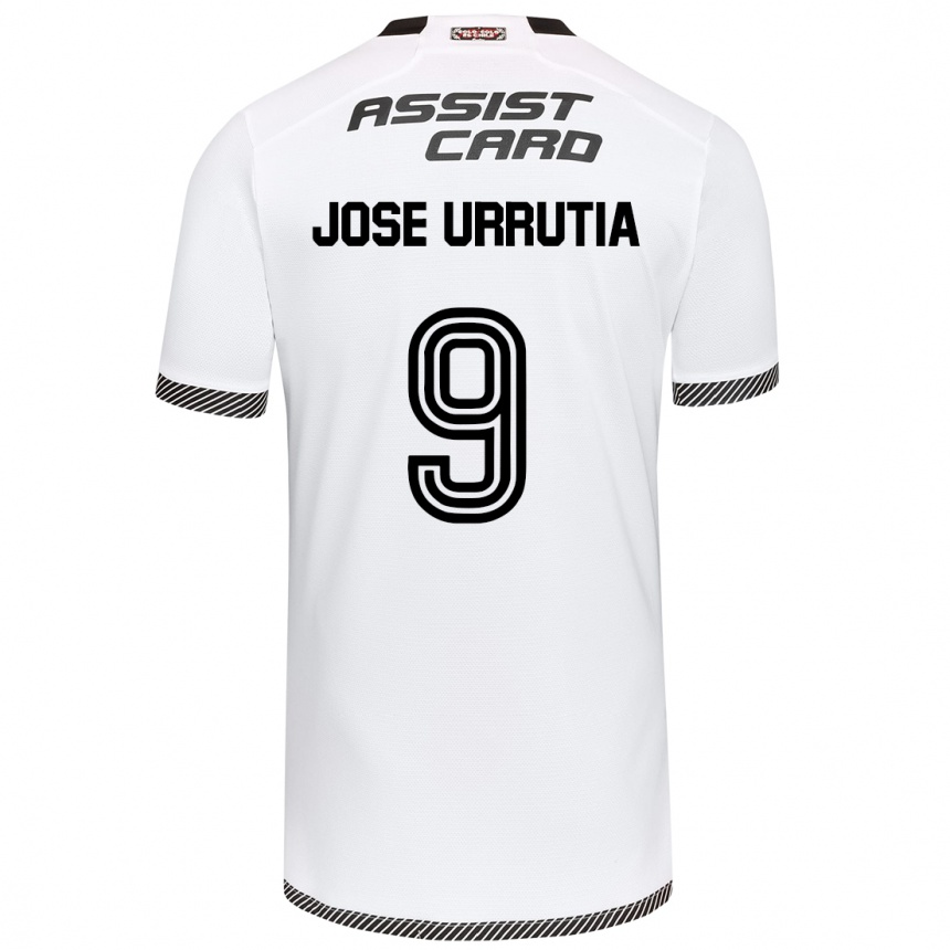 Kids Football María José Urrutia #9 White Black Home Jersey 2024/25 T-Shirt Za