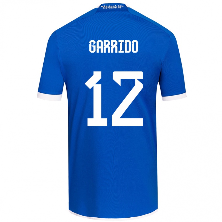 Kids Football Pedro Garrido #12 Blue White Home Jersey 2024/25 T-Shirt Za