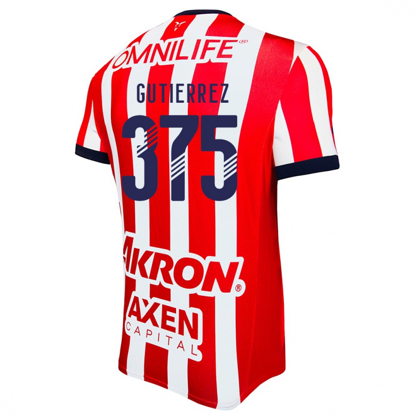 Kids Football Gerson Gutiérrez #375 Red White Blue Home Jersey 2024/25 T-Shirt Za