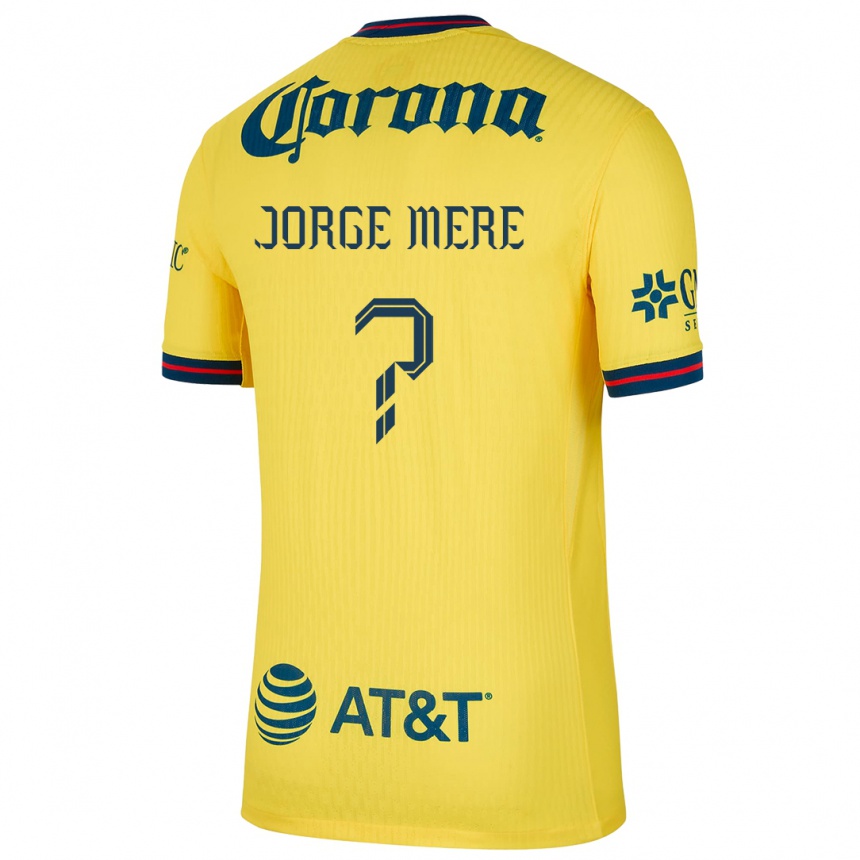 Kids Football Jorge Meré #0 Yellow Blue Home Jersey 2024/25 T-Shirt Za