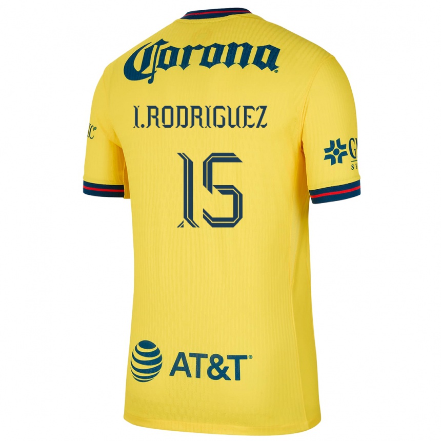 Kids Football Iván Rodríguez #15 Yellow Blue Home Jersey 2024/25 T-Shirt Za