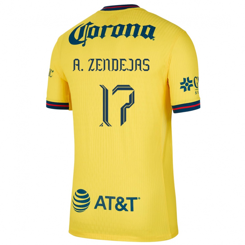 Kids Football Álex Zendejas #17 Yellow Blue Home Jersey 2024/25 T-Shirt Za