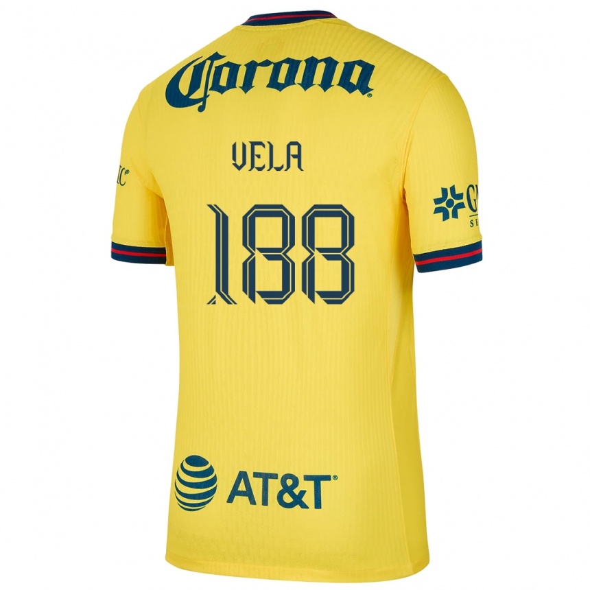 Kids Football Christo Vela #188 Yellow Blue Home Jersey 2024/25 T-Shirt Za