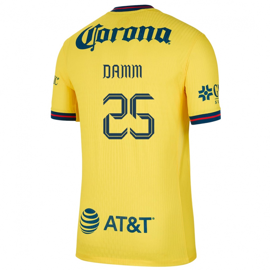 Kids Football Jurgen Damm #25 Yellow Blue Home Jersey 2024/25 T-Shirt Za