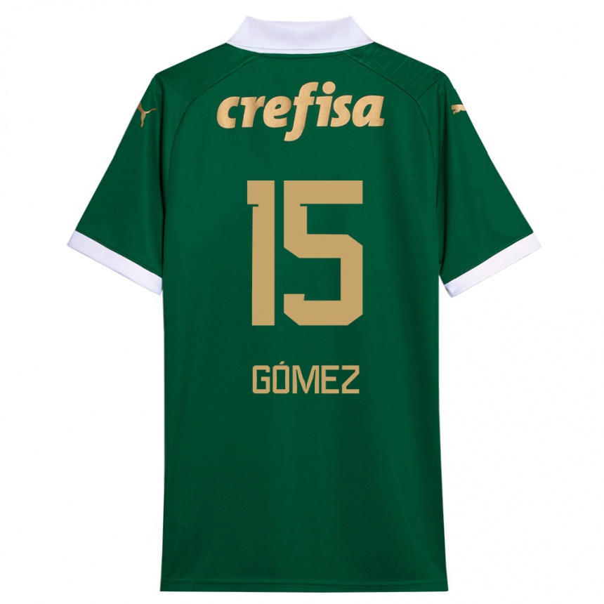 Kids Football Gustavo Gómez #15 Green White Home Jersey 2024/25 T-Shirt Za