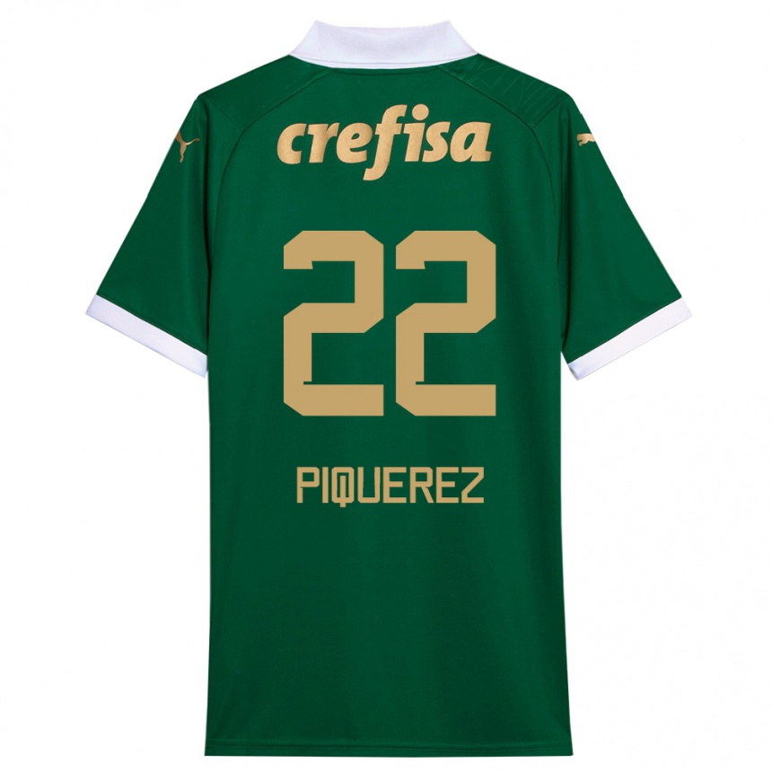 Kids Football Joaquín Piquerez #22 Green White Home Jersey 2024/25 T-Shirt Za