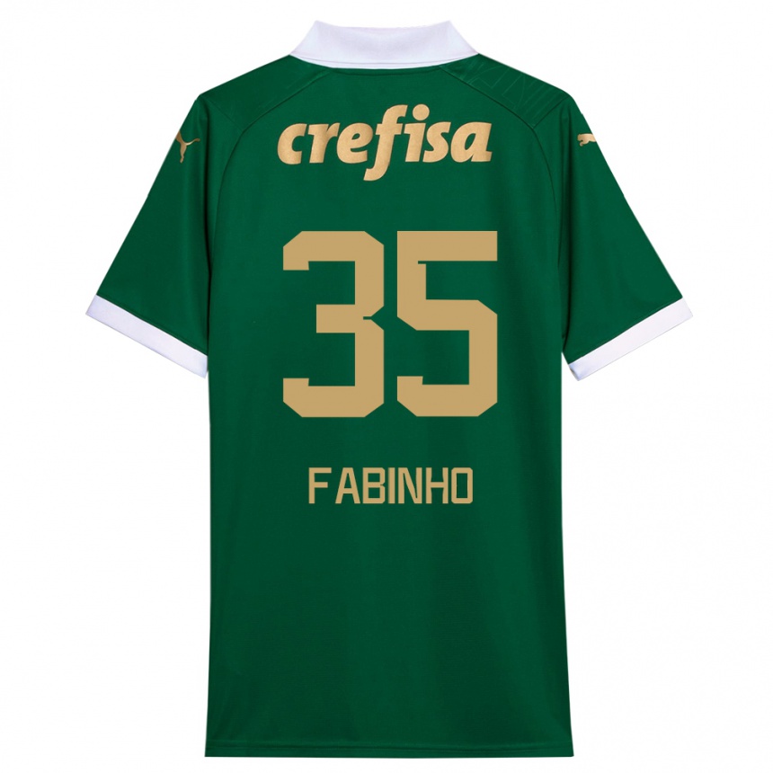 Kids Football Fabinho #35 Green White Home Jersey 2024/25 T-Shirt Za