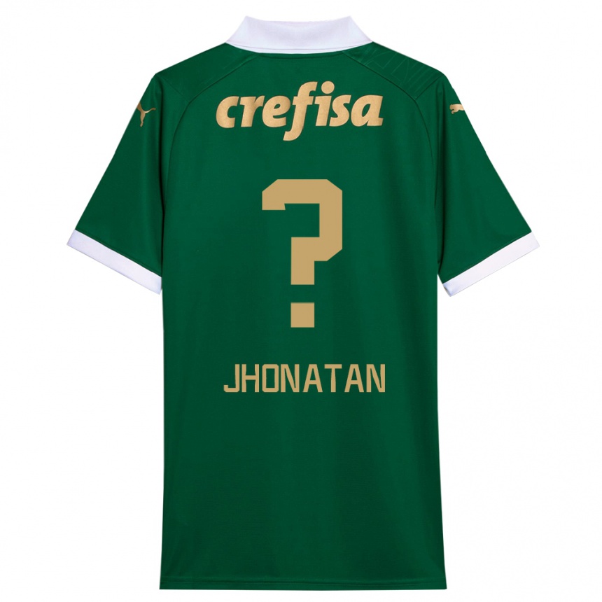 Kids Football Jhonatan #0 Green White Home Jersey 2024/25 T-Shirt Za